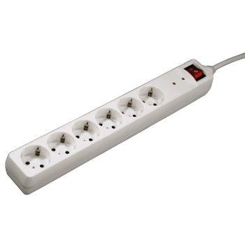 Extension cord HAMA 6 sockets with protection, white - 47778
