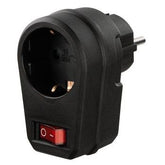 Schuko HAMA Socket with Switch, black - 121959