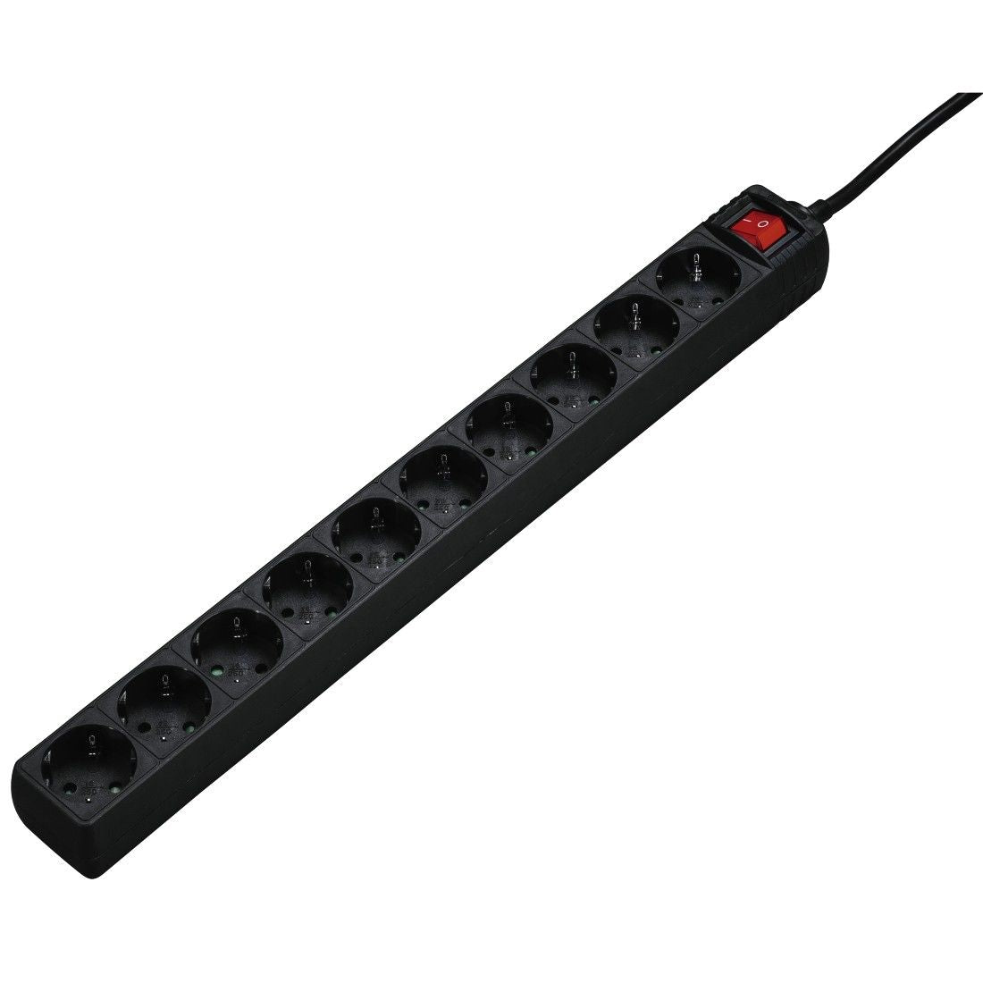 Extension cord HAMA 10 sockets, 3.0mt, black - 137254