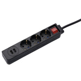 Extension cord HAMA 3 sockets USB 3.4A black - 137353