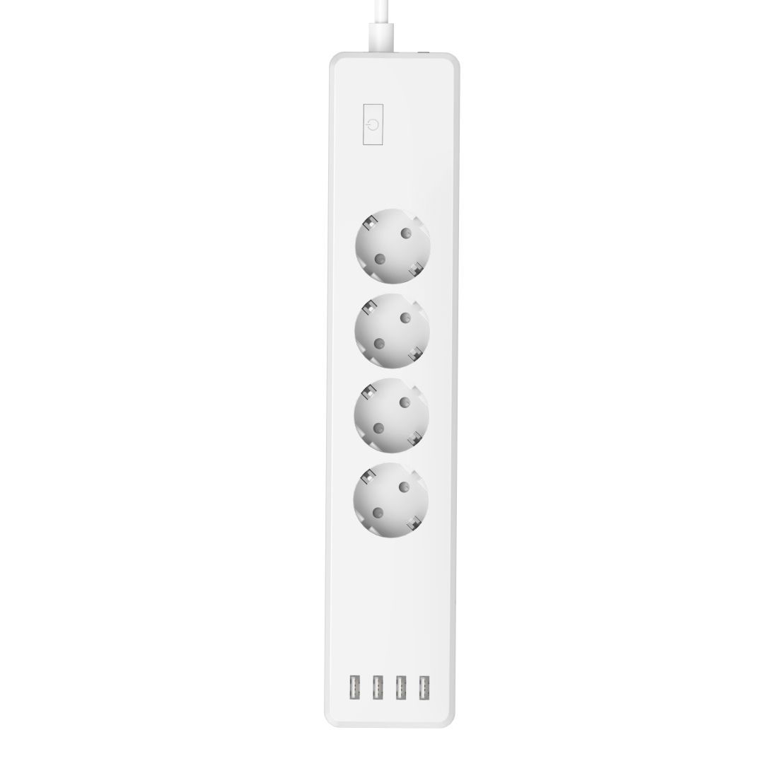 Enchufe WiFi HAMA con protección, 10 A, 4 USB ee 4 shuck, 1,5 mt, blanco - 176574 (176574)