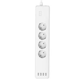 Tomada HAMA WiFi com proteção , 10 A, , 4 USB e e 4 shuck, 1,5mt, branco - 176574 (176574)