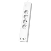 Tomada HAMA WiFi com proteção , 10 A, , 4 USB e e 4 shuck, 1,5mt, branco - 176574 (176574)