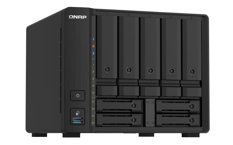 QNAP TS-932PX - Servidor NAS - 9 bahías - SATA 6 Gb/s - RAID (expansión de disco duro) 0, 1, 5, 6, 10, 50, JBOD, 5 repuesto dinámico, 6 repuesto, 60, 50 repuesto dinámico, 10 repuesto, 1 repuesto, 60 repuestos - RAM 4 GB - Gigabit Ethernet