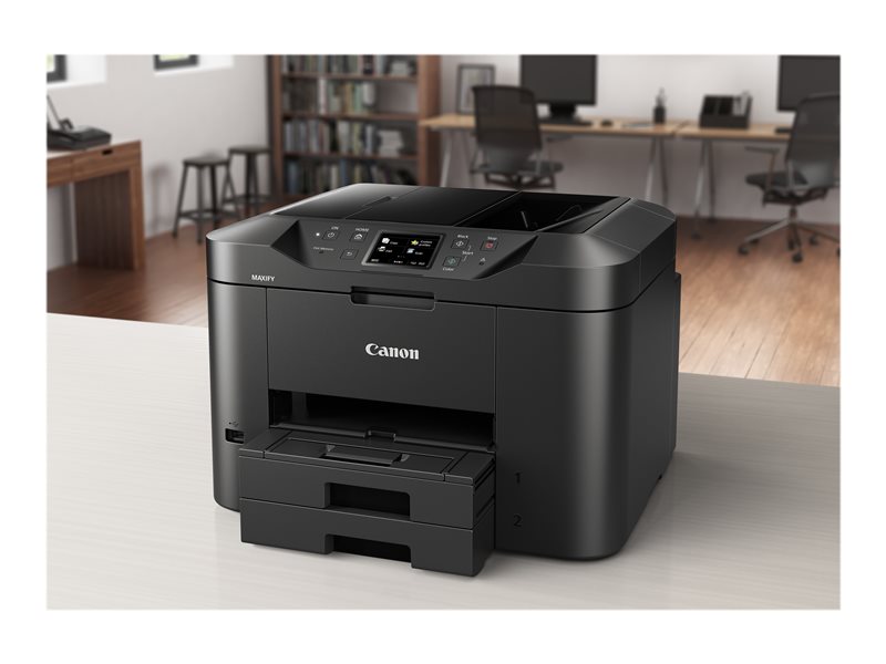 Canon MAXIFY MB2750 - Multi-funções - a cores -  tinta - A4 (210 x 297 mm), Legal (216 x 356 mm) (original) - A4/Legal (media) - até 22 ppm (cópia) - até 24 ipm (impressão) - 500 folhas - 33.6 Kbps - USB 2.0, LAN, Wi-Fi