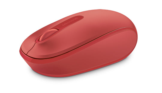 Microsoft Wireless Mobile Mouse 1850 - Rato - destros e canhotos - óptico - 3 botões - sem fios - 2.4 GHz - receptor sem fio USB - vermelho fogo