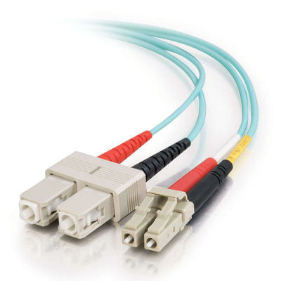 C2G SC-SC 10Gb 50/125 OM3 Duplex Multimode PVC Fiber Optic Cable (LSZH) - Network cable - SC multimode (M) to SC multimode (M) - 2 m - fiber optic - duplex - 50 / 125 micron - OM3 - halogen free - aqua