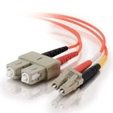 Cable de Fibra Óptica PVC Multimodo Dúplex (LSZH) C2G LC-SC 62.5/125 OM1 - Patch cable - SC multimodo (M) a multimodo LC (M) - 30 m - fibra óptica - dúplex - 62.5/125 micras - OM1 - libre de halógenos - naranja