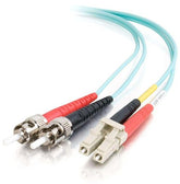 C2G LC-ST 10Gb 50/125 OM3 Duplex Multimode PVC Fiber Optic Cable (LSZH) - Network cable - ST multimode (M) to multimode LC (M) - 15 m - fiber optic - duplex - 50 / 125 micron - OM3 - halogen free - aqua