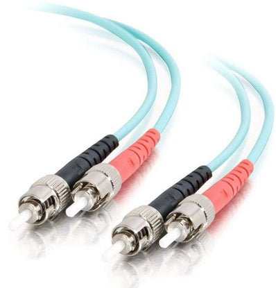 C2G ST-ST 10Gb 50/125 OM3 Duplex Multimode PVC Fiber Optic Cable (LSZH) - Network cable - ST multimode (M) to ST multimode (M) - 10 m - fiber optic - duplex - 50 / 125 micron - OM3 - halogen free - aqua