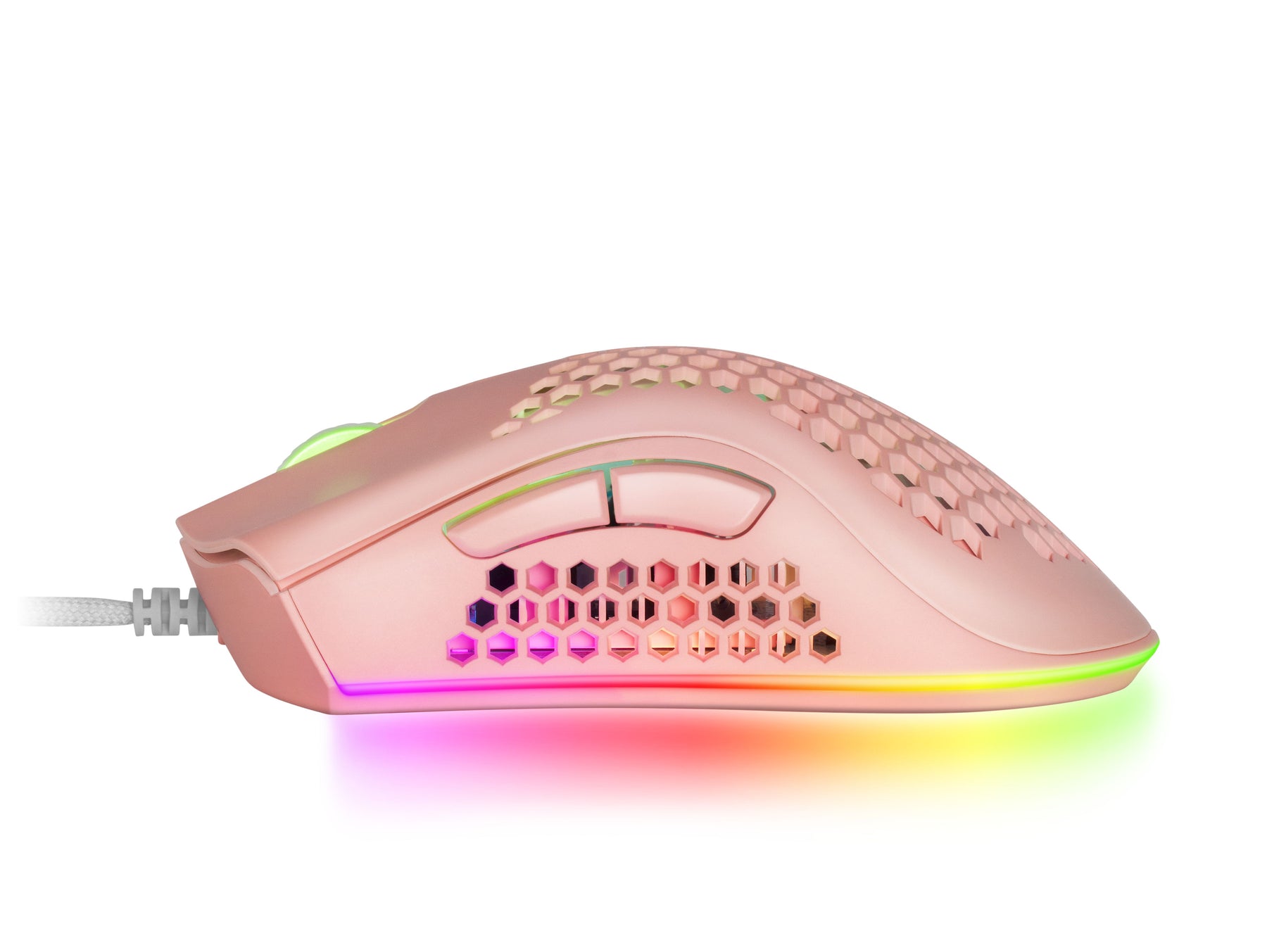 Rato MARS GAMING MMEX, 32000DPI, OPTICAL SWITCHES, 75G, RGB, FEATHER, SOFT, PINK