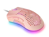 Rato MARS GAMING MMEX, 32000DPI, OPTICAL SWITCHES, 75G, RGB, FEATHER, SOFT, PINK