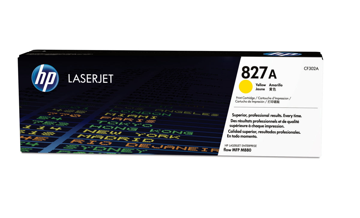 HP 827A - Yellow - Genuine - LaserJet - Toner Cartridge (CF302A) - for Color LaserJet Managed Flow MFP M880, LaserJet Enterprise Flow MFP M880