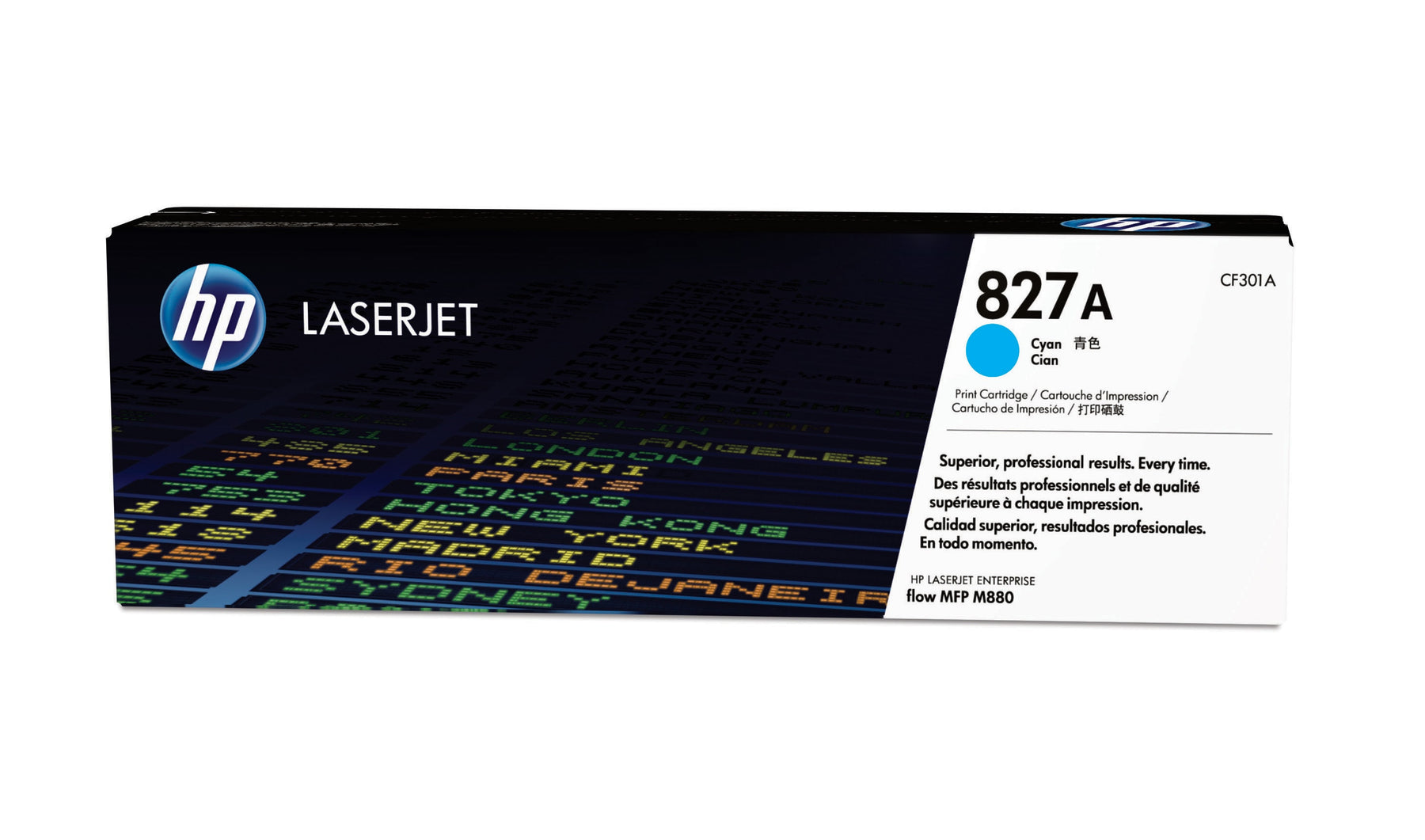 HP 827A - Azul cian - Genuino - LaserJet - Cartucho de tóner (CF301A) - para Color LaserJet Managed Flow MFP M880, LaserJet Enterprise Flow MFP M880