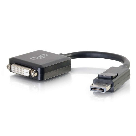 Conversor de adaptador DisplayPort a DVI-D (enlace único) C2G de 8 pulgadas - M/F - Adaptador de pantalla - DisplayPort (M) a DVI-D (F) - Negro