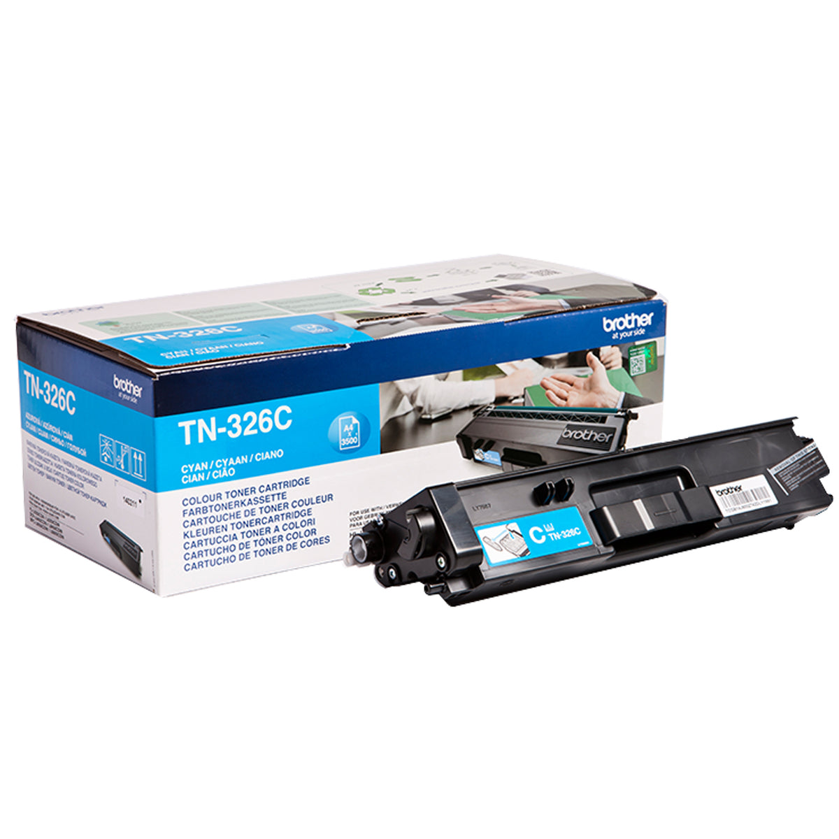 Brother TN326C - Azul cian - original - cartucho de tóner - para Brother DCP-L8400, DCP-L8450, HL-L8250, HL-L8350, MFC-L8650, MFC-L8850