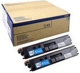 Brother TN329C - Pack de 2 - azul cian - original - cartucho de tóner - para Brother DCP-L8450CDW, HL-L8350CDW, HL-L8350CDWT, MFC-L8850CDW