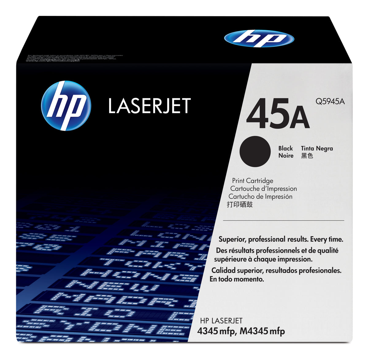 HP 45A - Black - Genuine - LaserJet - Toner Cartridge (Q5945A) - for LaserJet 4345mfp, 4345x, 4345xm, 4345xs, M4345, M4345x, M4345xm, M4345xs