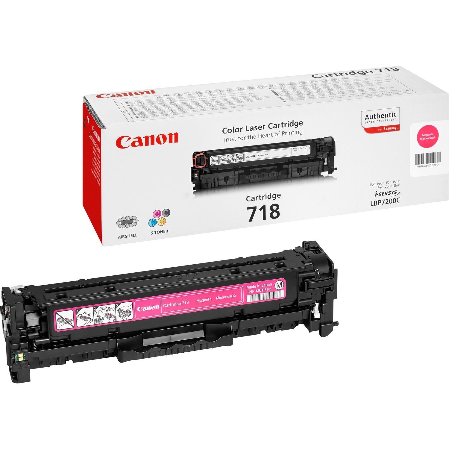 Canon 718 Magenta - Magenta - original - cartucho de toner - para ImageCLASS LBP7200, i-SENSYS MF8330, MF8350, Laser Shot LBP-7200, Satera MF8330, MF8350