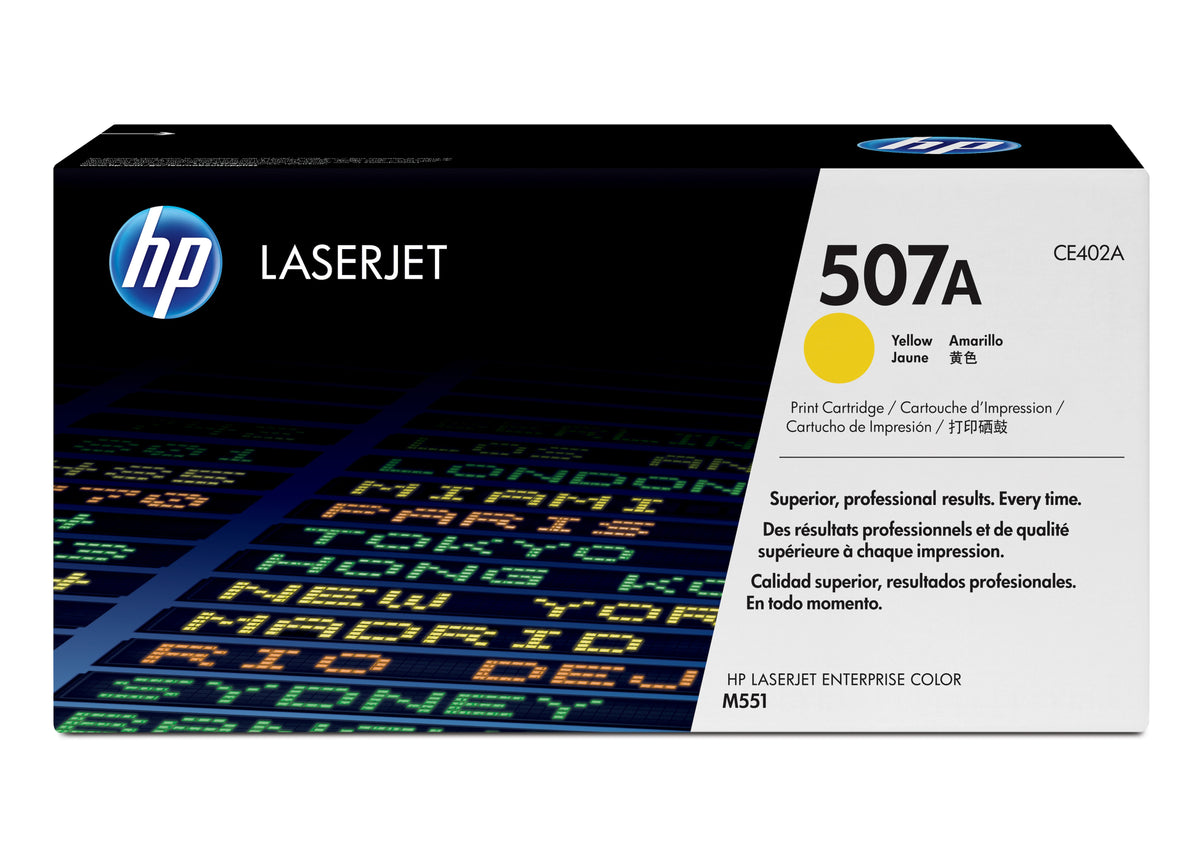 HP 507A - Yellow - Genuine - LaserJet - Toner Cartridge (CE402A) - for Color LaserJet Enterprise MFP M575, LaserJet Pro MFP M570