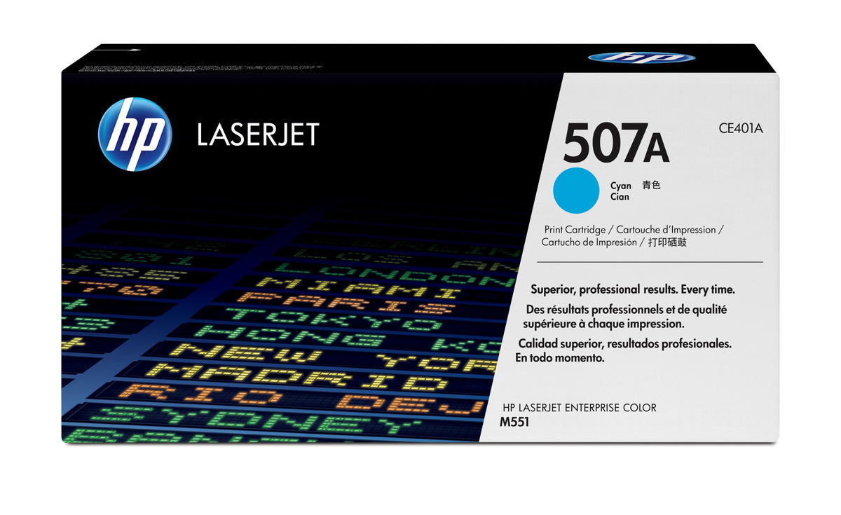 HP 507A - Cyan Blue - Genuine - LaserJet - Toner Cartridge (CE401A) - for Color LaserJet Enterprise MFP M575, LaserJet Pro MFP M570