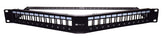 WP RACK Angled Blank Patch Panel With Cable Management 24 Ports, Cat5e/Cat6 UTP, Black