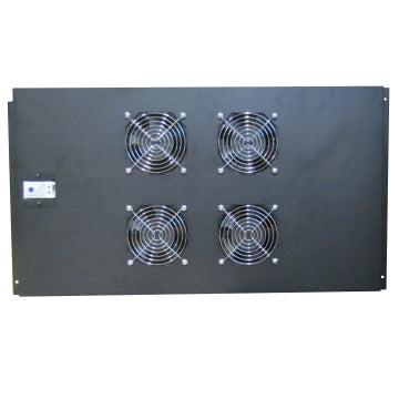 WP RACK Fan Tray For RSB (1000 Depth) Racks With 4 Fans And Thermostat, Black Ral 9005