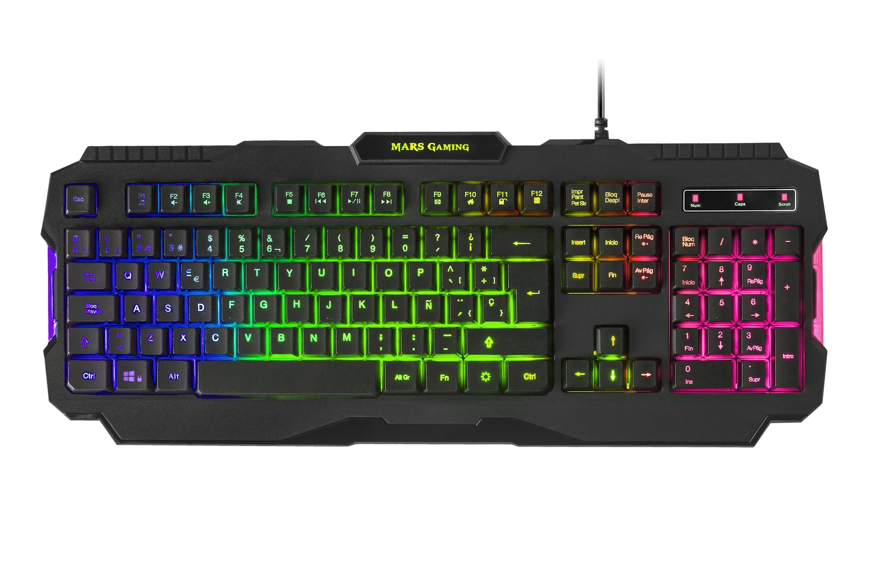 Combo MARS GAMING MCPRGB2 4 em 1 RGB, Teclado, Auscultadores, Rato, Tapete Rato XL