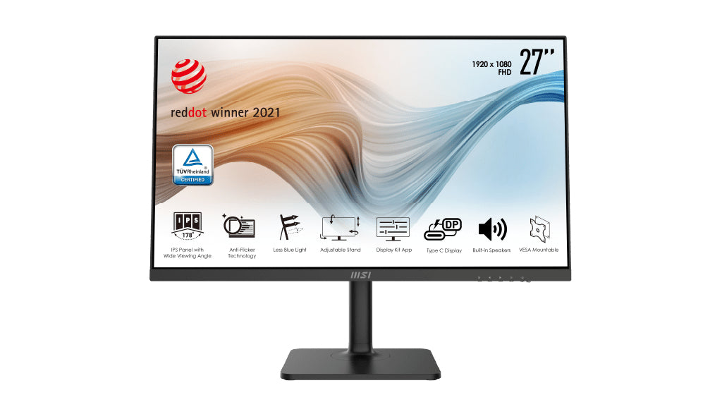 Monitor MSI Modern MD271P 27" FHD 75Hz Sin Marco IPS, HAS, Antirreflejo, HDMI, USB-C, Con Audio