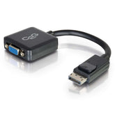 C2G 8in DisplayPort to VGA Adapter Converter - M/F - DisplayPort Cable - DisplayPort (M) to HD-15 (VGA) (F) - 20.32 cm - locked - black