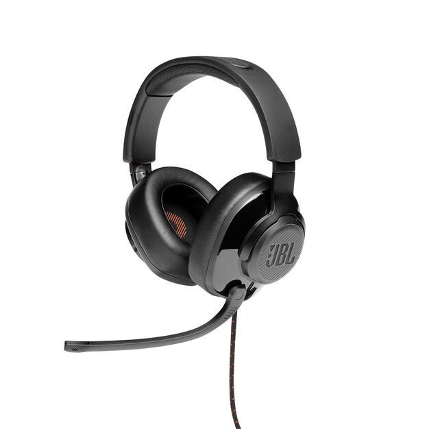 JBL Quantum 200 Over Ear Wired Gaming Headphones - Black