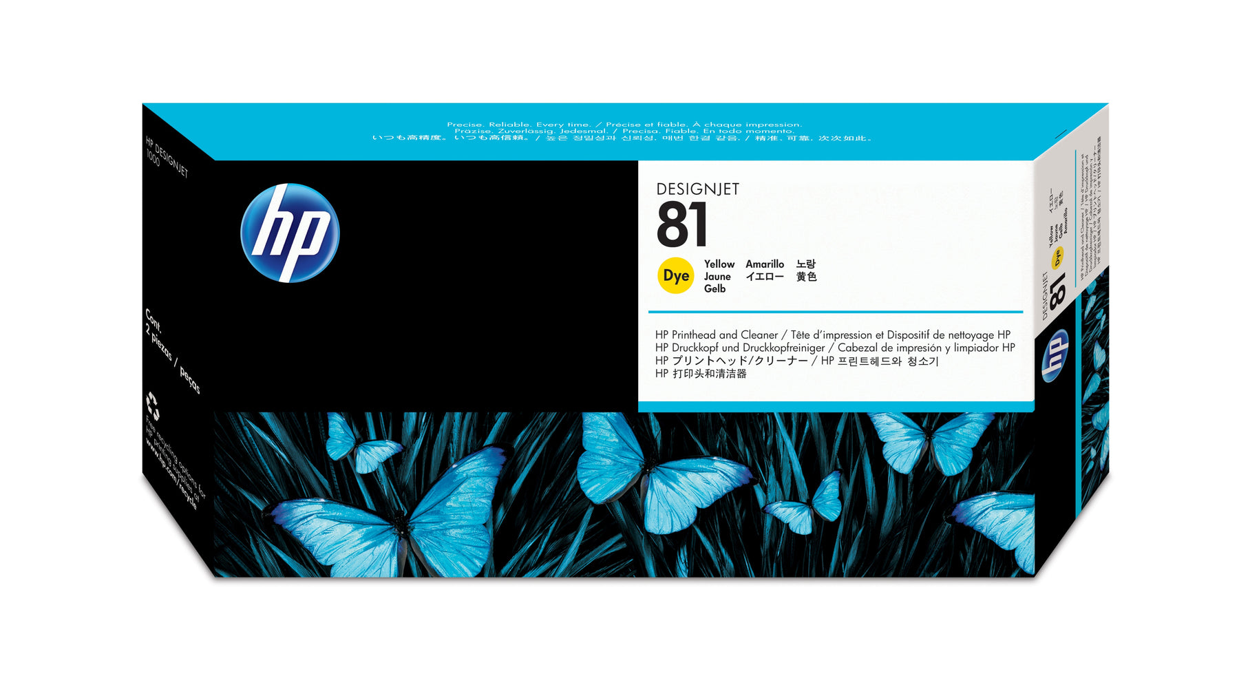 HP 81 - 13 ml - amarelo - cabeçote de impressora com limpador - para DesignJet 5000, 5000ps, 5000ps uv, 5000uv, 5500, 5500 uv, 5500mfp, 5500ps, 5500ps uv