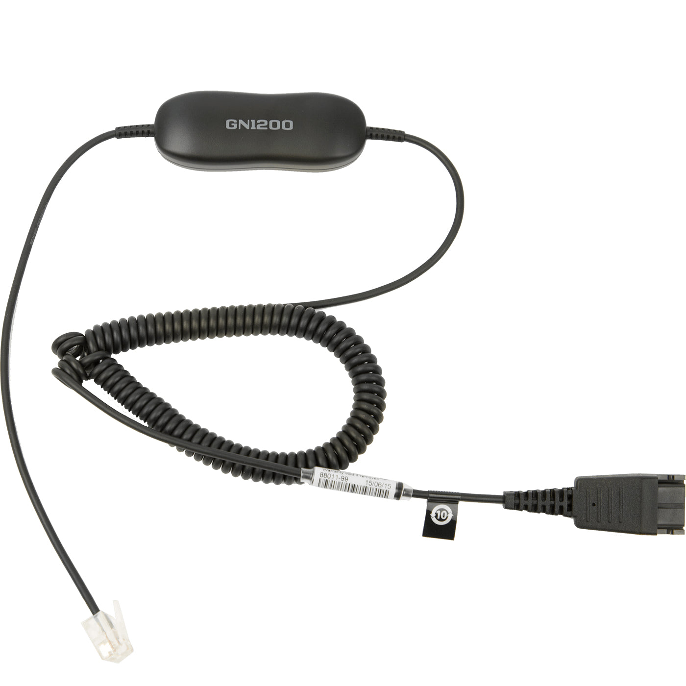 Jabra GN1200 CC - Cabo de auricular - Quick Disconnect tomada para RJ-9 macho - 2 m - para Jabra GN 2100, GN 2200, GN 2250