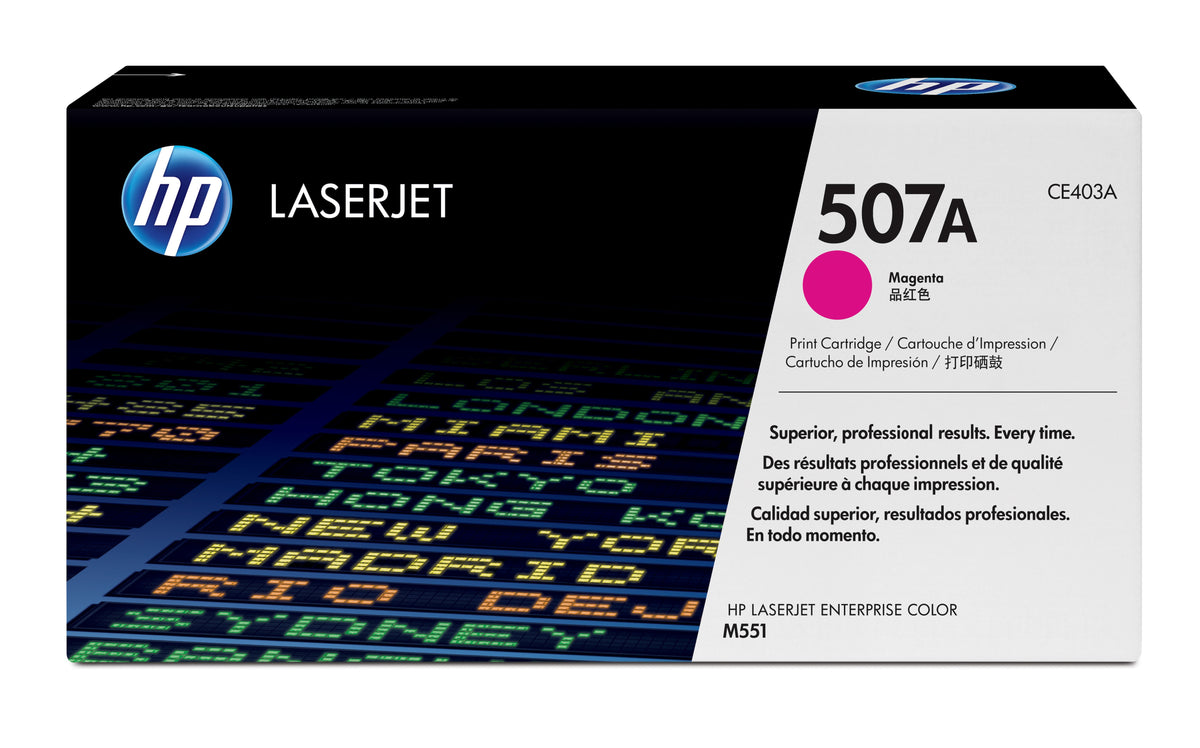 HP 507A - Magenta - Genuine - LaserJet - Toner Cartridge (CE403A) - for Color LaserJet Enterprise MFP M575, LaserJet Pro MFP M570