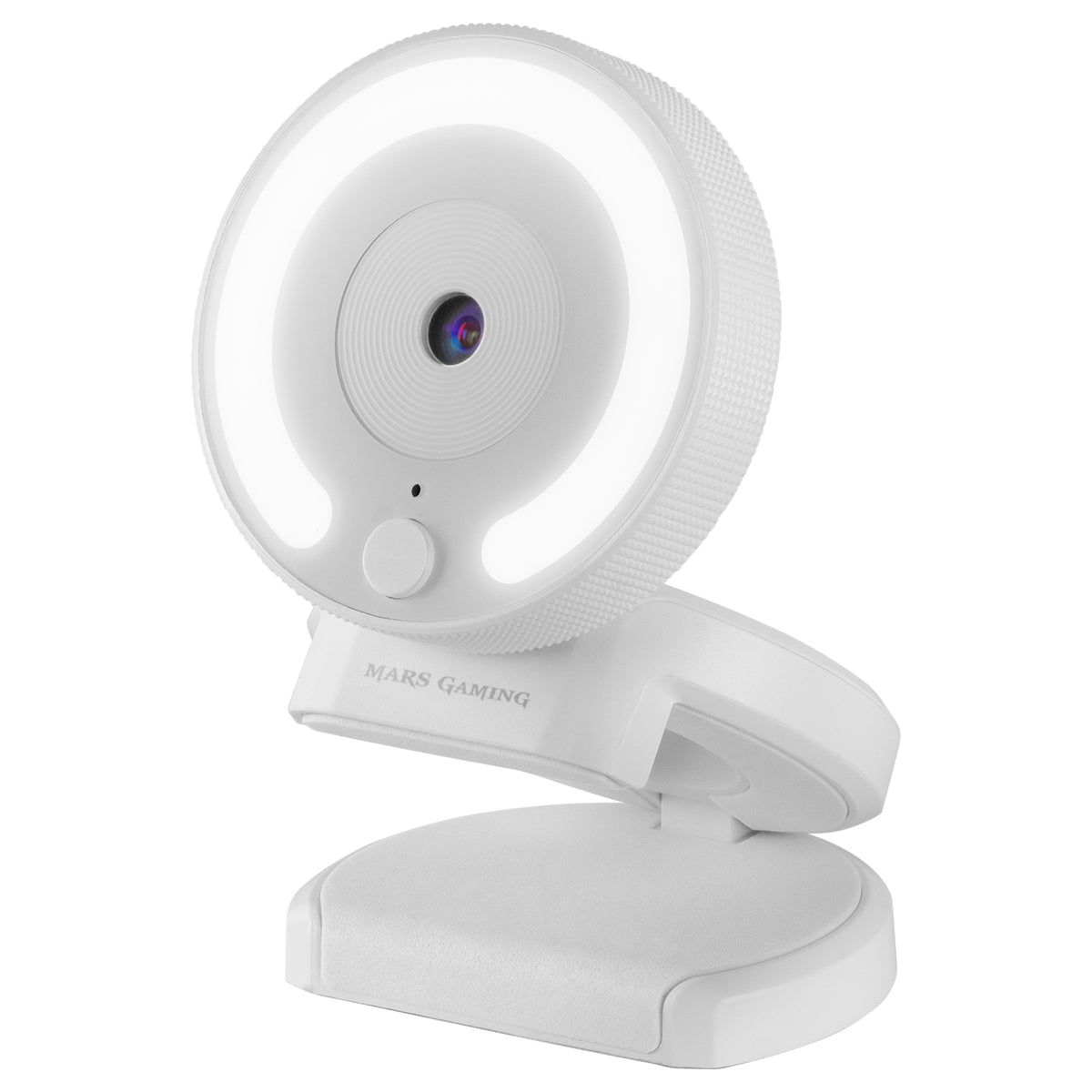 Webcam MARS GAMING MWPRO PRO 1920X1080 FHD, ANILLO DE LUZ, 90º FOV, VIDRIO, BLANCO