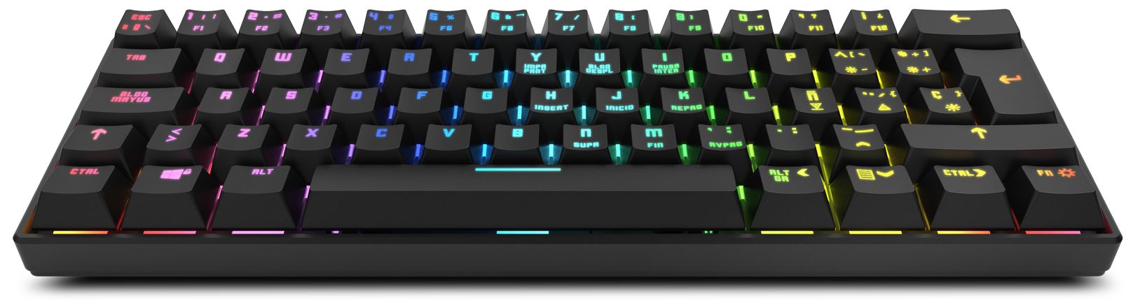 Teclado NOX Krom Kluster RGB Gaming Mini Keyboard PT (NXKROMKLSTRPT)