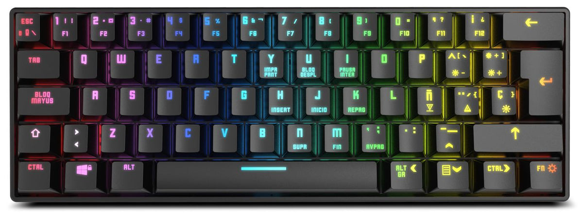 Teclado NOX Krom Kluster RGB Gaming Mini Keyboard PT (NXKROMKLSTRPT)