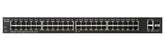 Cisco 220 Series SG220-50P - Interruptor - Administrado - 48 x 10/100/1000 (PoE) + 2 x combo Gigabit SFP - desktop, montável em trilho - PoE (375 W)