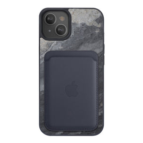 WOODCESSORIES Camo Gray/Real Slate Stone/Black TPU Softcase Bumper Case for iPhone 13/13 Pro