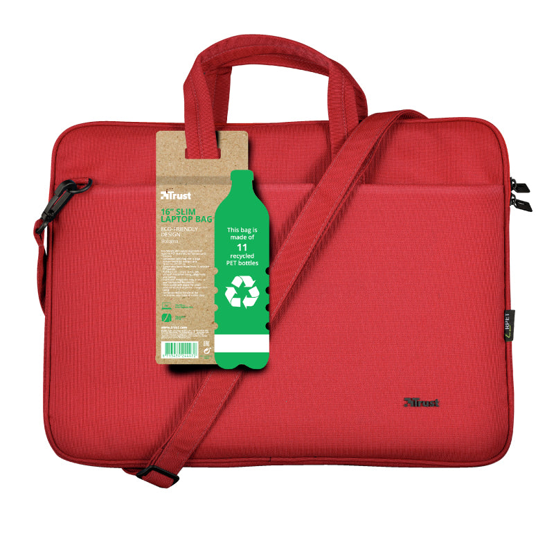 Maletín para portátil TRUST Bologna 16P ECO Rojo