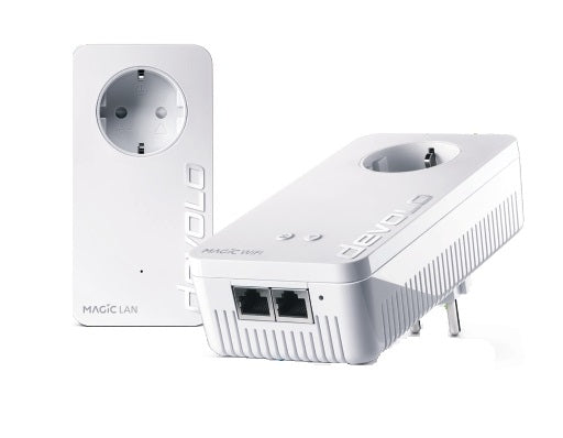 devolo Magic 2 WiFi 6, kit de inicio, PLC hasta 2400Mbps, malla, Wi-Fi 6 hasta 1800Mbps, 2x Gigabit LAN