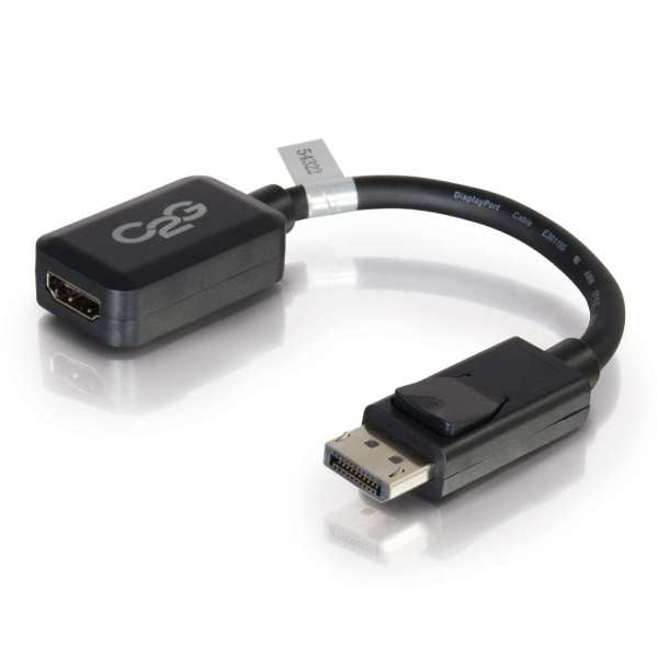 Adaptador DisplayPort a HDMI C2G 20cm - DP Macho a HDMI Hembra - Negro - Cable DisplayPort - DisplayPort (M) a HDMI (F) - 20 cm - negro