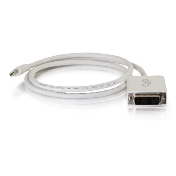 C2G 2m Mini DisplayPort to Single Link DVI-D Adapter Cable M/M - Mini DP to DVI - White - DisplayPort Cable - Single Link - Mini DisplayPort (M) to DVI-D (M) - 2 m - White