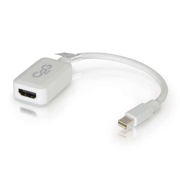 C2G 20cm Mini DisplayPort to HDMI Adapter - Thunderbolt to HDMI Converter M/F - White - Cable DisplayPort - Mini DisplayPort (M) to HDMI (F) - 15 cm - white