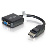 C2G 20cm DisplayPort to VGA Adapter Converter - DP Male to VGA Female - Black - VGA Adapter - DisplayPort (M) to HD-15 (VGA) (F) - 20 cm - locked - black