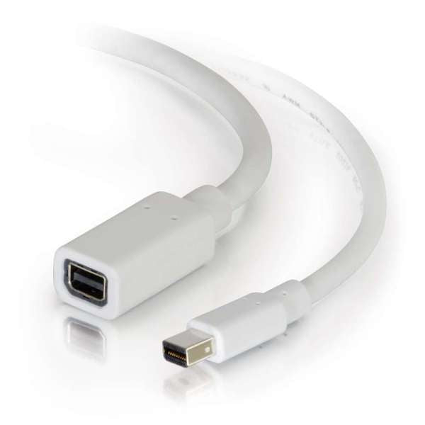 C2G 2m Mini DisplayPort Extension Cable M/F - Blanco - DisplayPort Extension Cable - Mini DisplayPort (H) a Mini DisplayPort (M) - 2m - Blanco