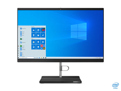 Lenovo V50a-22IMB AIO 11FN - All-in-one - com suporte para monitor - Core i5 10400T / 2 GHz - RAM 8 GB - SSD 256 GB - NVMe - Gravador DVD - UHD Graphics 630 - GigE - WLAN: 802.11a/b/g/n/ac, Bluetooth 5.0 - Win 10 Pro 64-bit - monitor: LED 21.5" 1920