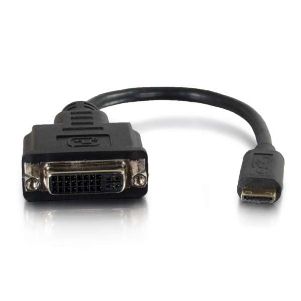 C2G HDMI Mini to Single Link DVI-D Adapter Converter Dongle - Video Adapter - Single Link - DVI-D Female to Mini HDMI Male - 20.3 cm - Dual Protection - Black