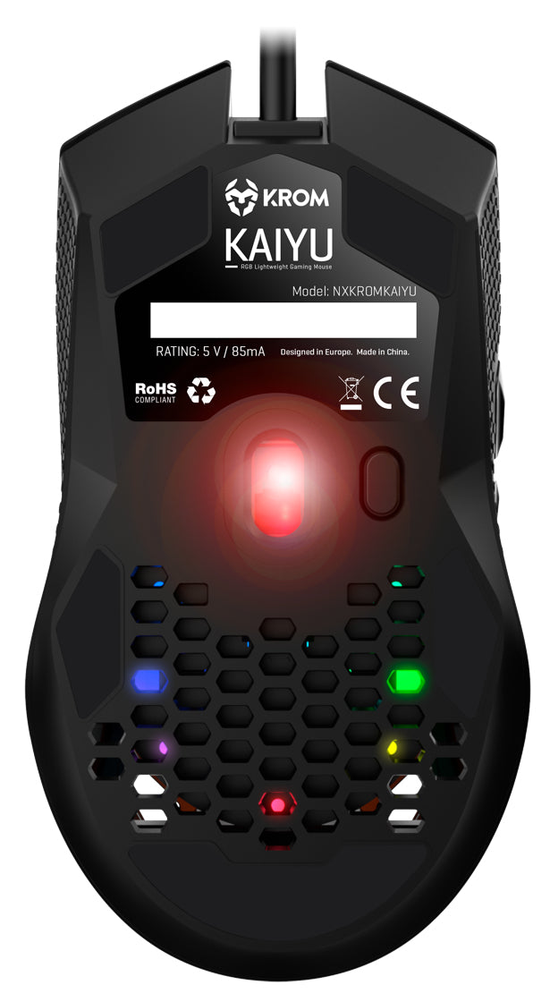 NOX Krom Kaiyu RGB Ratón Gaming 12000DPI Negro (NXKROMKAIYU)