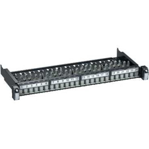 Schneider Actassi 19-C6 Patch Panel Sliding Evo - Painel de correção - CAT 6 - UTP - RJ-45 X 24 - cinza escuro, RAL 7016 - 1U - 19"